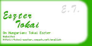 eszter tokai business card